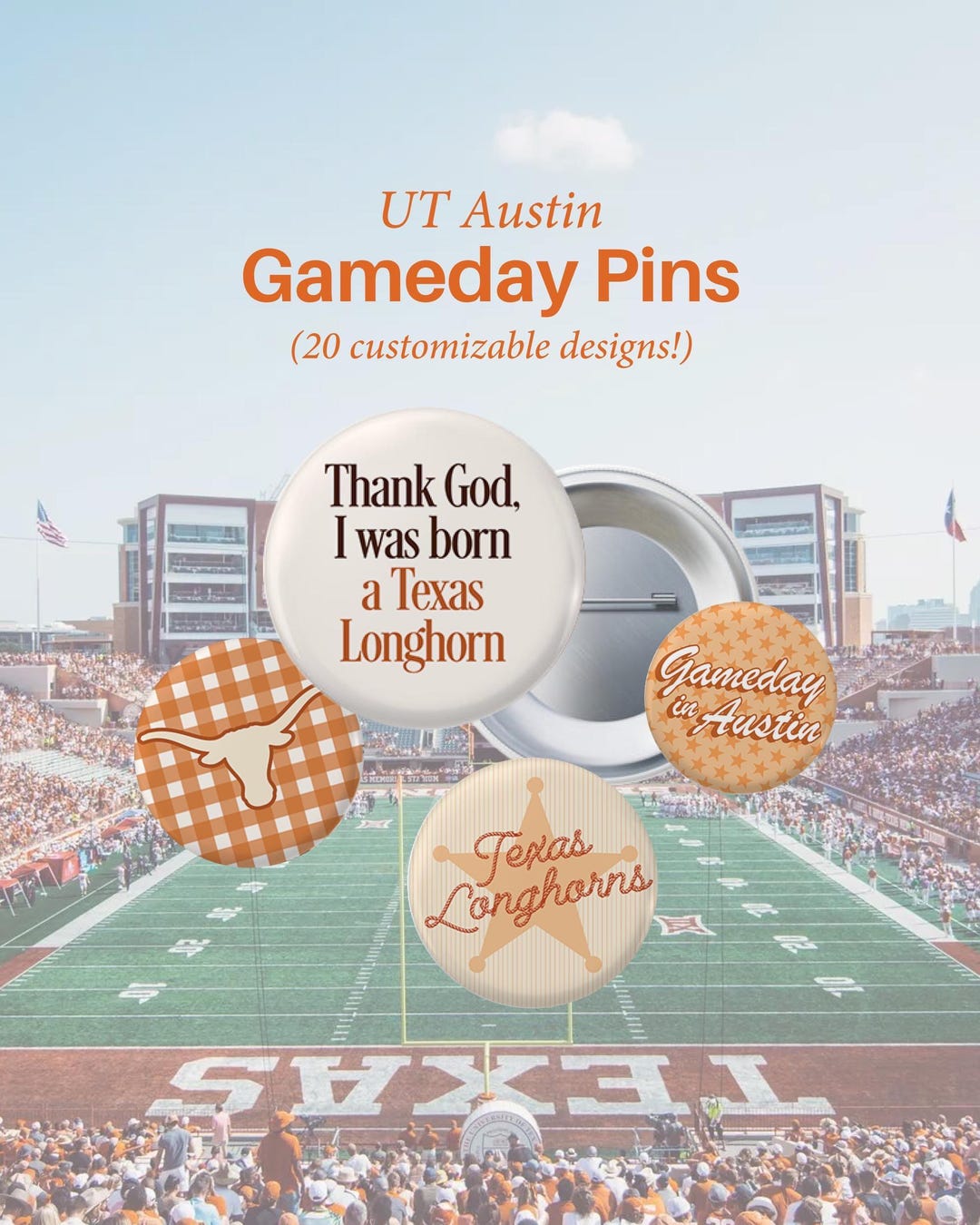 University of Texas Custom Gameday Pins