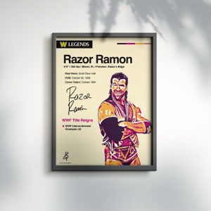 WWE Print Razor Ramon in Ring Poster Wrestling Wall Art -  Portugal
