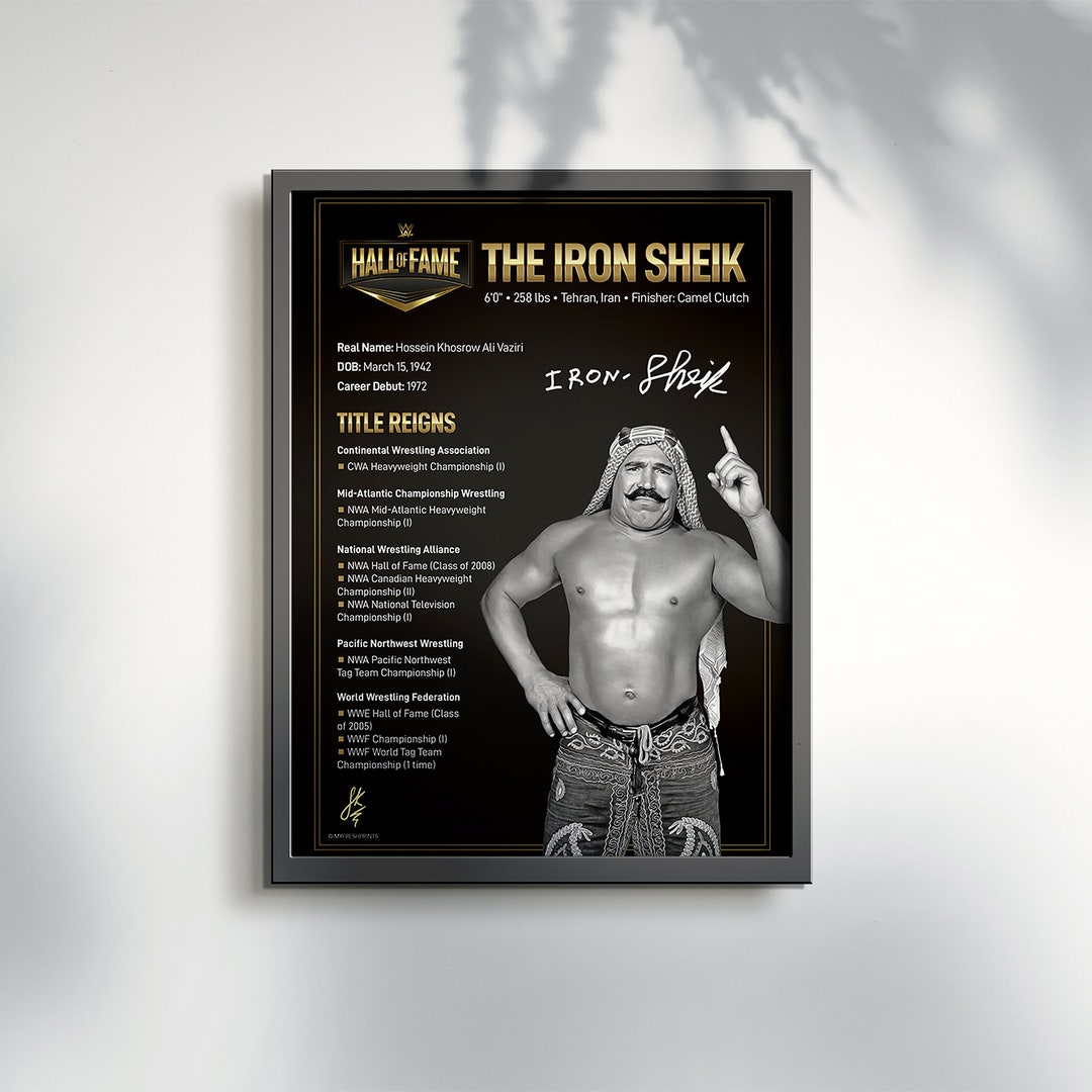 The Iron Sheik Poster WWE Hall of Fame Series Etsy UK