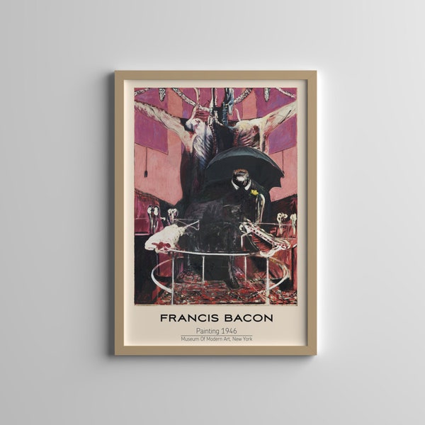 Francis Bacon Art Print - Schilderij, 1946 - Vintage Poster - Modern Wall Decor - Mid Century Art - Gallery Quality Print - Bacon Exhibition
