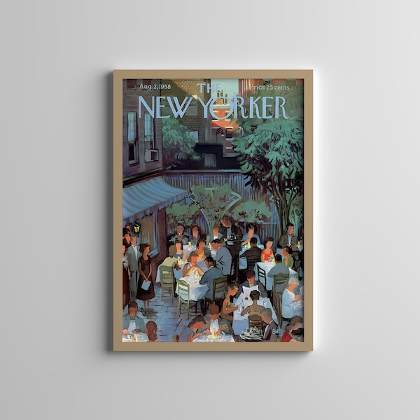 The New Yorker Poster - August 2 1958 - Aesthetic Room Decor - Retro Magazine Cover - Vintage Art Print - Gallery Wall - New Yorker Magazine