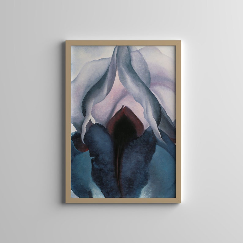 O'keeffe Art Black Iris Modern Wall Art Etsy