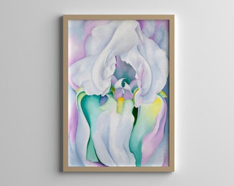 Georgia O'Keeffe Art Print - White Iris - Flowers Wall Art - High Quality Poster - Modern Wall Art - O'Keeffe Exhibition - Vintage Poster