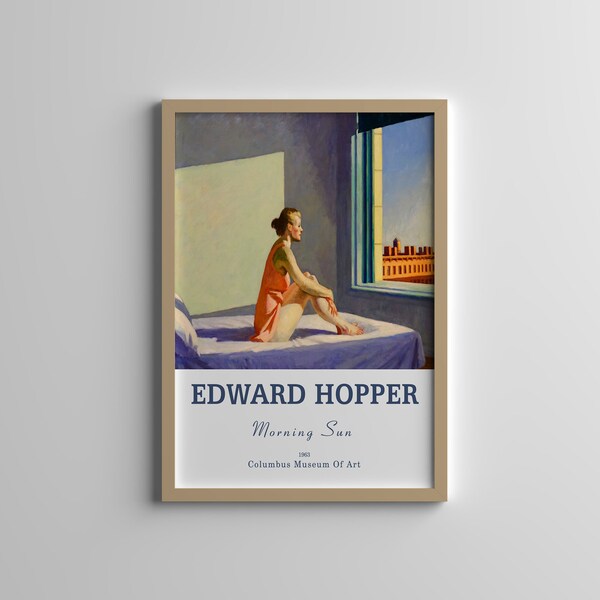 Affiche Edward Hopper - Soleil du matin - Décor d’art mural - Impression de musée - Art mural Edward Hopper - Affiche de haute qualité - Impressions vintage Art mural