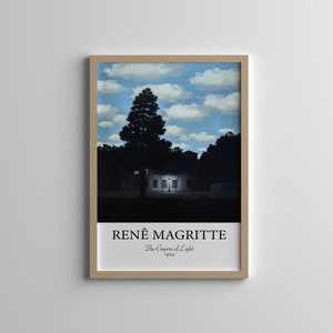 Rene Magritte Poster - The Empire of Light - Surreal Poster - Home Wall Decor - Vintage Wall Art - Magritte Print - Famoust Wall Art