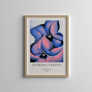 Georgia O'Keeffe Poster - Purple Petunia - Wall Gallery Print - Living Room Decor - O'Keeffe Exhibition - Purple Wall Art - Flowers Print