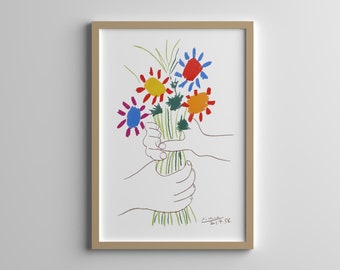 Picasso Art Print - Bouquet of Peace  - Exhibition Wall Art - Ideal Home Decor - Picasso Line Art - Abstract Gallery Print - Minimalist Art