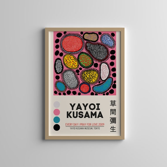 Kusama portrait, Yayoi Kusama Pop art, Homage on Kusama painting Art Print