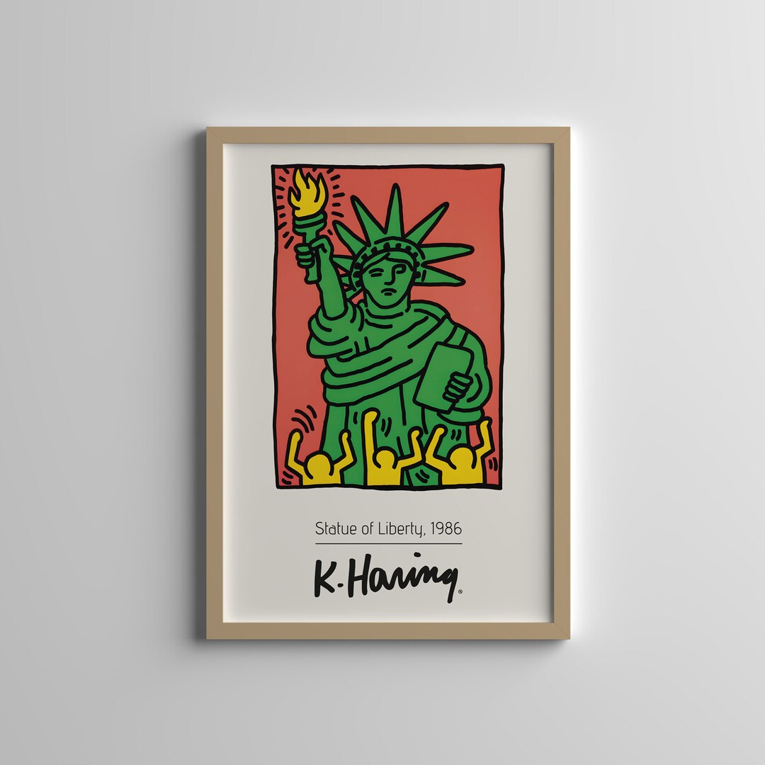 Keith Haring Poster Statue of Liberty, 1986 Graffiti Street Art High ...