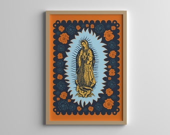Virgin of Guadalupe - Virgin Mary Poster - Home Wall Decor - Our Lady of Guadalupe - Catholic Art - Mexican Poster - Christ Decor