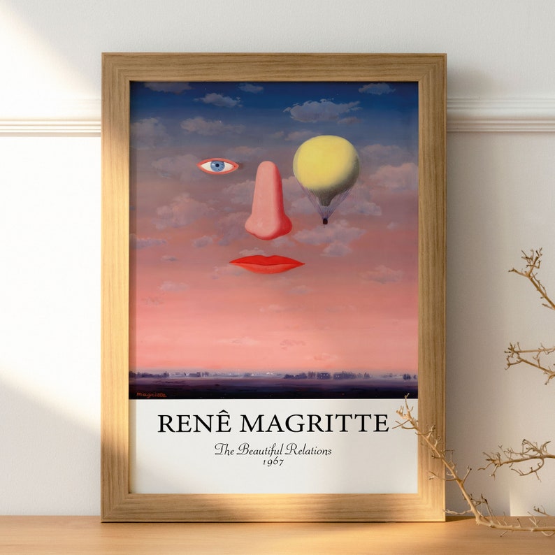 Affiche René Magritte Les belles relations Art mural surréaliste impression vintage Peintures Magritte Art mural abstrait Affiche Magritte image 3