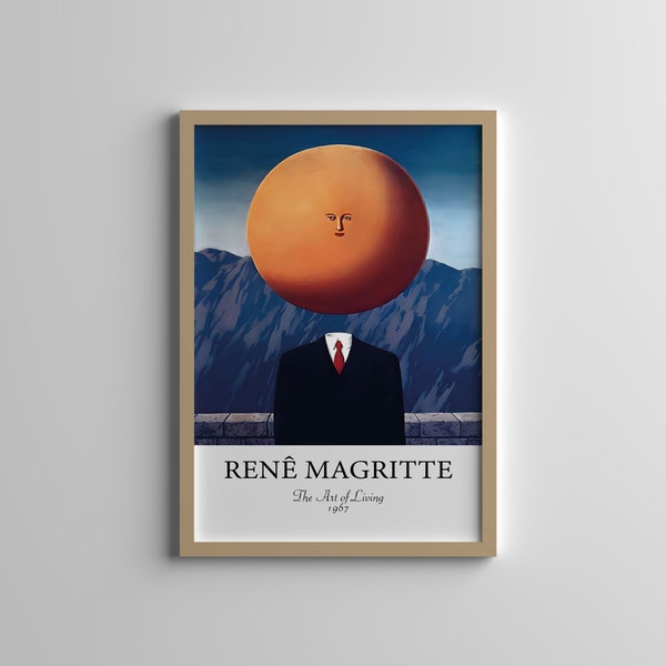 Rene Magritte Print - The Art of Living - Surreale Kunst - Abstraktes Poster - Vintage Wandkunst - Magritte Gemälde - Berühmte Kunstdruck