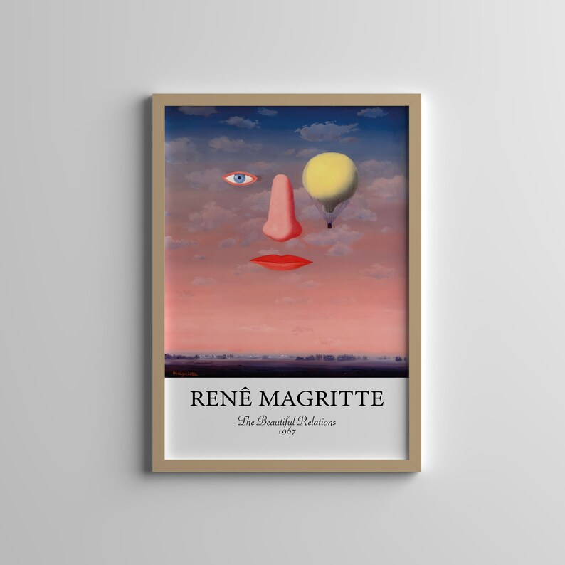 Affiche René Magritte Les belles relations Art mural surréaliste impression vintage Peintures Magritte Art mural abstrait Affiche Magritte image 1