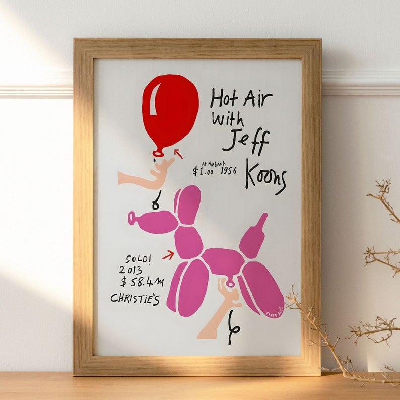 Hot Air With Jeff Koons Modern Art Jeff Koons Print Balloon Dog Living ...