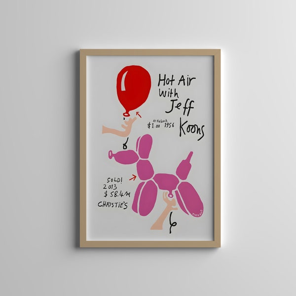 Hot Air With Jeff Koons - Modern Art - Jeff Koons Print - Balloon Dog - Living Room Decor - Wall Art - Tiggy Ticehurst - Jeff Koons Art