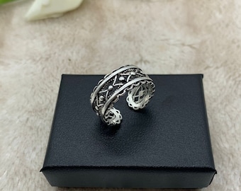Chunky Dot Vintage Ring-Zilveren Boho Duim Signet Ring-Sierlijke Open Verstelbare Ring-Moeders Dag Cadeau voor haar-Ringen voor vrouw-Moeders Cadeau