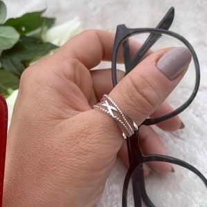 Chunky zilveren ring voor vrouw-multi laag duim ring-Boho Signet open verstelbare sierlijke ring-cadeau voor haar-moeders dag cadeau-zomer sieraden afbeelding 3