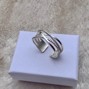 Chunky zilveren ring voor vrouw-multi laag duim ring-Boho Signet open verstelbare sierlijke ring-cadeau voor haar-moeders dag cadeau-zomer sieraden afbeelding 6