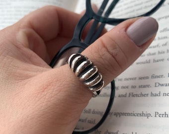 Zilveren sierlijke ring-duim Chunky Boho Signet ring-open verstelbare ring-cadeau voor haar-ring voor vrouw-verjaardag cadeau-verklaring ring