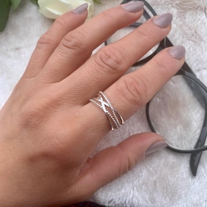 Chunky zilveren ring voor vrouw-multi laag duim ring-Boho Signet open verstelbare sierlijke ring-cadeau voor haar-moeders dag cadeau-zomer sieraden afbeelding 5