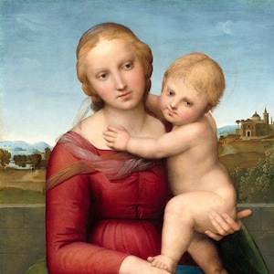 Framed poster. Raphael The Small Cowper Madonna