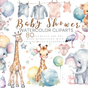 Acquarello Clipart Baby Shower, Baby Monthly Milestone Clip Arts Neonato Ragazzo Ragazza Acquerello Pastello Colore Clipart Baby Boho Nursery PNG