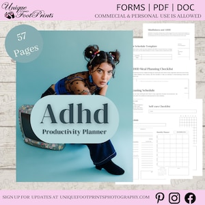 Focus  Organization PDF Guide -Executive Functioning Tools for ADHD Adults - Productivity  Task Planning Sheets-executive function pdf guide