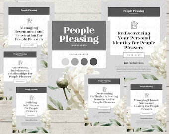 Self Esteem Worksheets, Confidence Building Workbook, Self Confidence Therapy, People Pleasing, Communication Skills & Boundary Setting