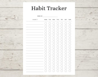 Monthly Habit Tracker Printable Landscape, Habit Tracker Template, Routine Tracker, 30 Day Habit Challenge, A4/Letter, Instant Download