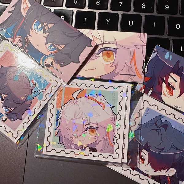 Jingyuan Danheng Imbibitor Lunae Blade stamp sticker Honkais Starrail Merch ||2.5inch sticker Package of 5