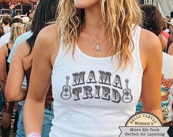 Mama Tried Country Concert Tank Top, Women's Western Music Festival Tee