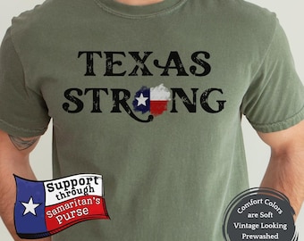 Texas Strong Shirt, Vintage Texas Flag Oversized Comfort Colors TShirt, Pray for Texas Tee, Flood Victim Shirt, Lone Star State Texan Gift