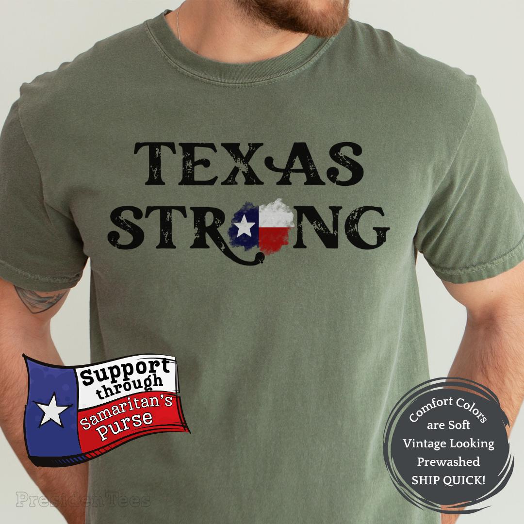 Texas Strong Shirt, Vintage Texas Flag Oversized Comfort Colors TShirt, Pray for Texas Tee, Flood Victim Shirt, Lone Star State Texan Gift