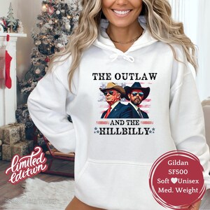 Trump Vance Victory Sweatshirt, The Outlaw And The Hillbilly, MAGA Republican Christmas Gift, President Trump 45 47, Trump Winning Pullover