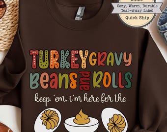 Thanksgiving Dinner Sweatshirt, All The Sides Dishes Shirt, Deviled Egg Lover Gift, Cozy Fall Harvest Crewneck, Funny Friendsgiving Pullover