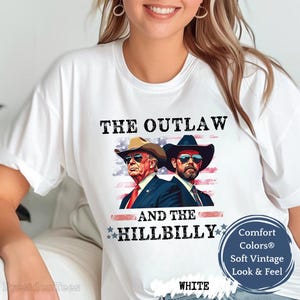 Trump Vance Shirt, The Outlaw And The Hillbilly, Trump Victory TShirt, Christmas Gift For Republican, President Trump 45 47, 2024 Election
