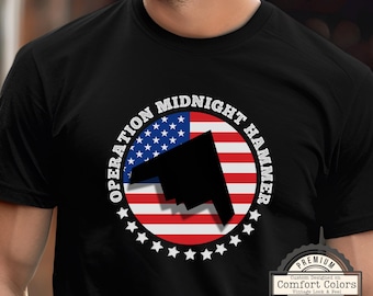 Operation Midnight Hammer Shirt, Air Force Vet T-Shirt, Comfort Colors, Patriotic Stealth Tee, USAF Pride Tee, American Flag Military Gift