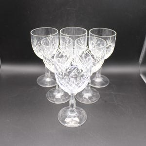 Copas de vino tinto de cristal, juego de seis, vintage