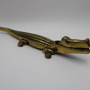 Brass Crocodile Curio Nutcracker
