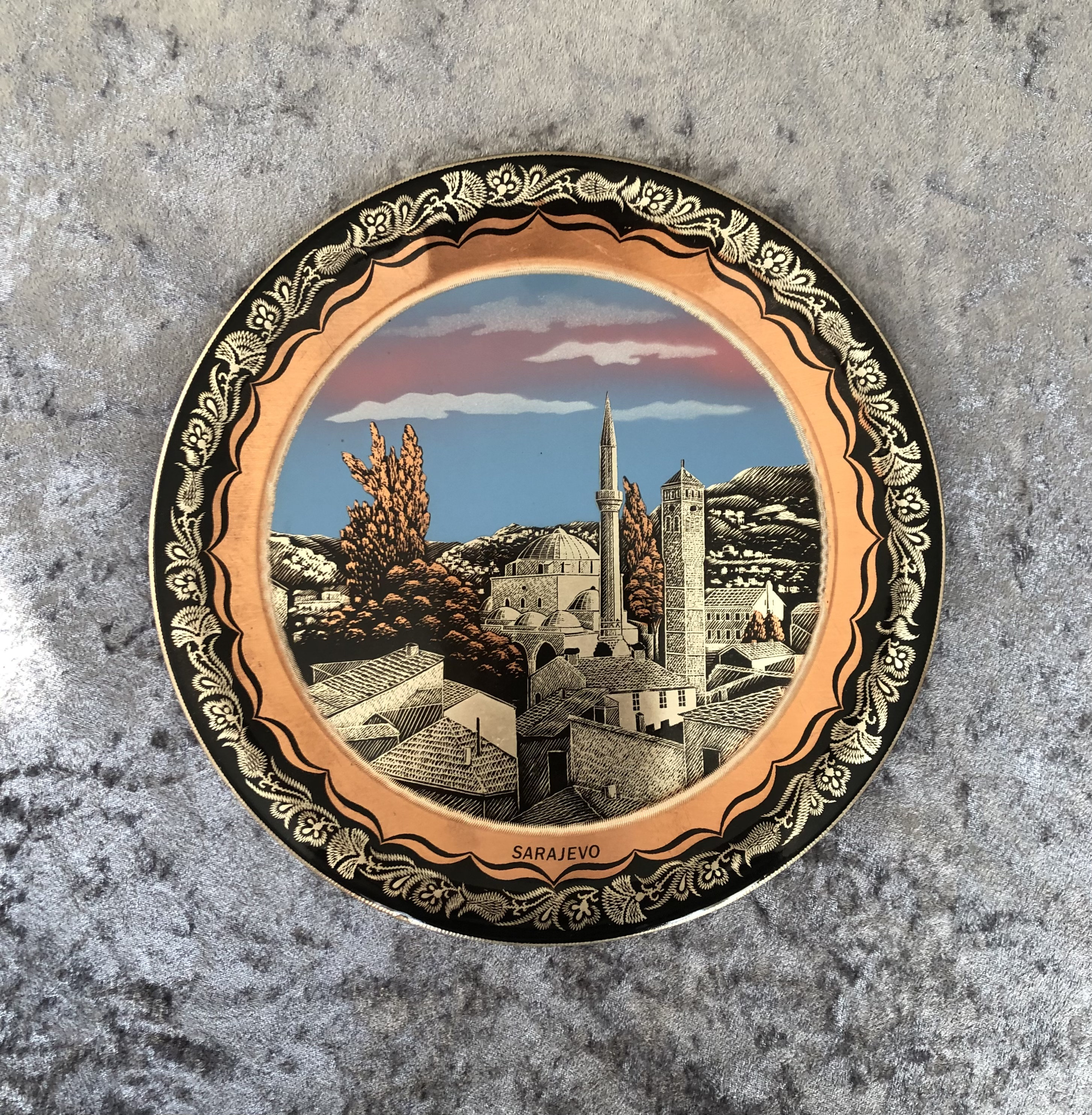 Vintage Sarajevo Tin Plate: Bosnia Souvenir Wall Decor (24cm) - Etsy