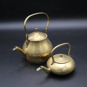 Vintage Miniature Brass Teapots
