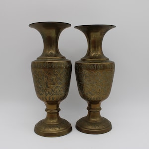 Pair of Indian Brass Vases