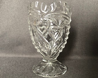 Vase coeur en cristal vintage