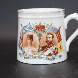 Antique Cup Commemorating King George V and Queen Mary