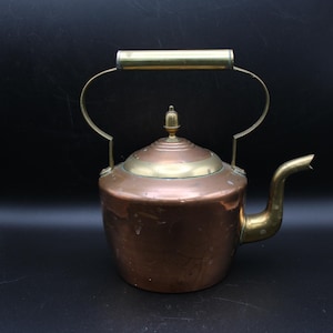 Vintage Copper and Brass Kettle Teapot