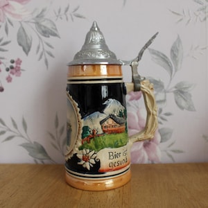 German Beer Stein, Traditional Ornamental Beer Mug