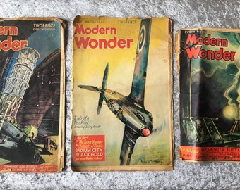 Vintage Modern Wonder magazines x 7