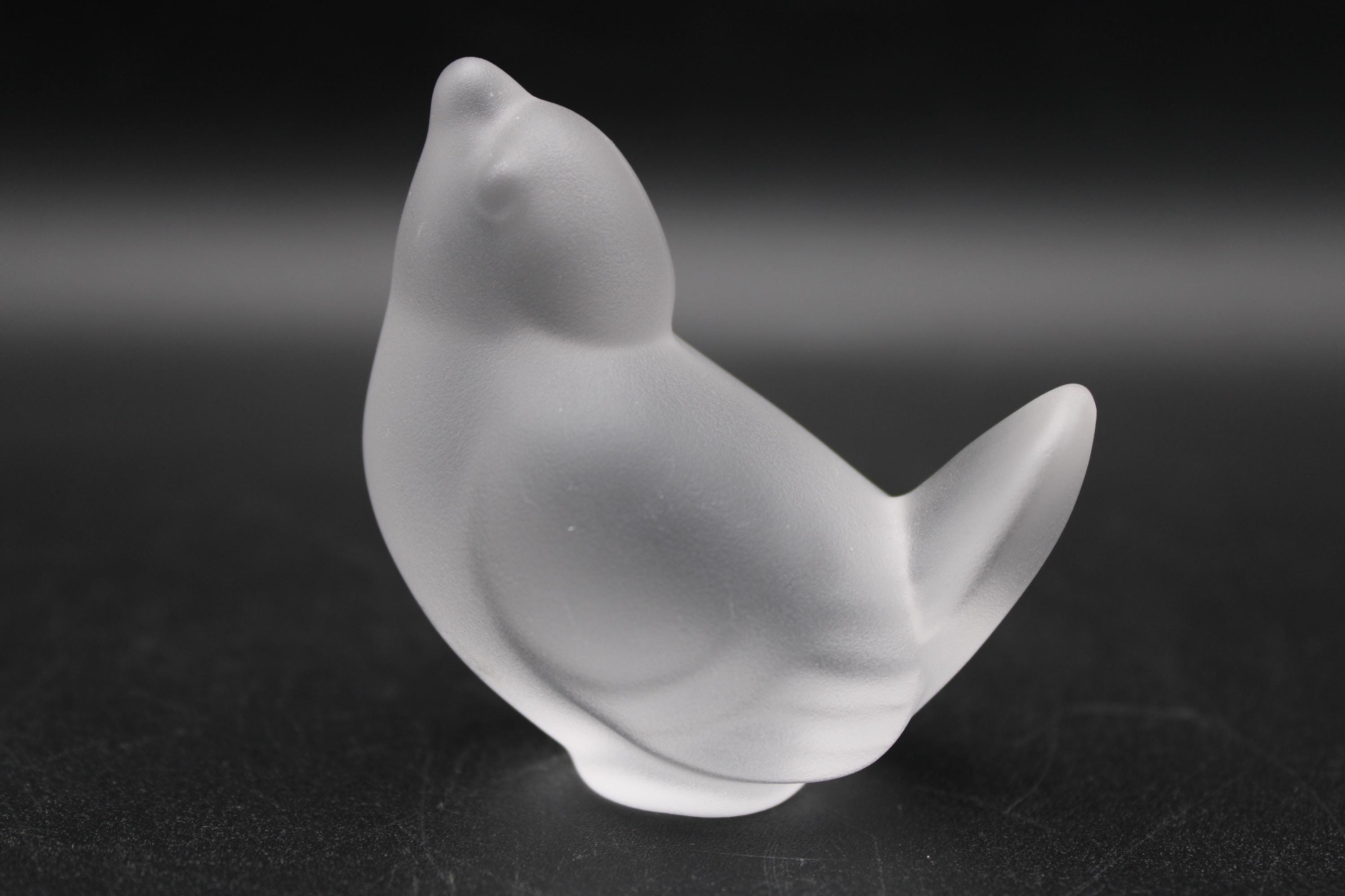 △美品 LALIQUE ラリック 鳥 置物(高さ 約6.5cm)△オブジェ/クリスタル
