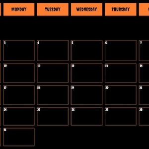 October Calendar 2022