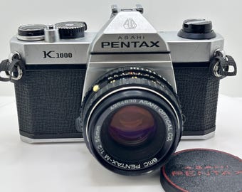 Vintage Pentax k1000  film camera kit – 50 mm f2.0 and Bonus Carry Bag! [serviced!]